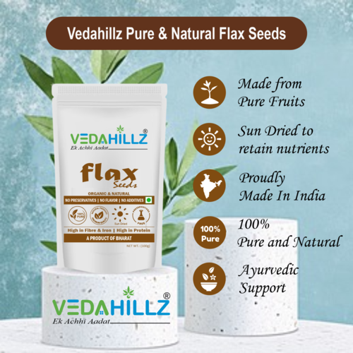 Vedahillz Flax Seeds for Holistic Health Made from Fresh Handpicked Flax Seeds